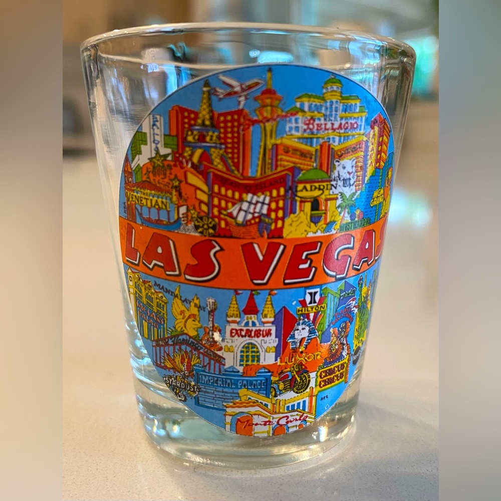VTG 90s Las Vegas Casinos Shot Glass Collectible Tourist Souvenir